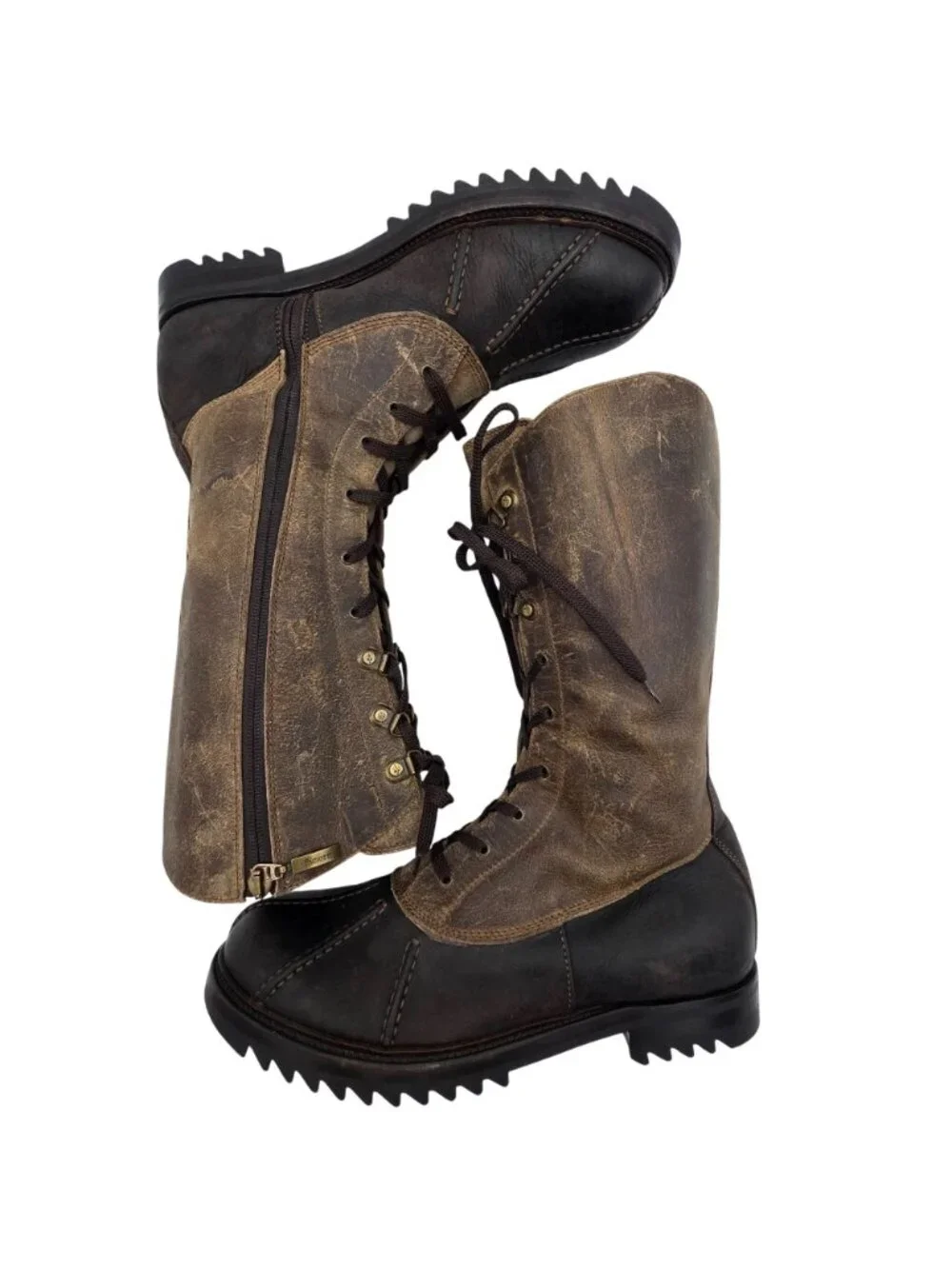 Cesare Paciotti Italy Mens Size 8UK 9US Brown Leather Laced up Tall Combat Boots